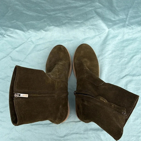 EUC La Canadienne Zed Oiled Waterproof Bootie Women’s Size 11 Green Suede Boot - Picture 7 of 9